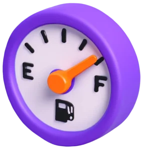 fuel guage with arrow on full