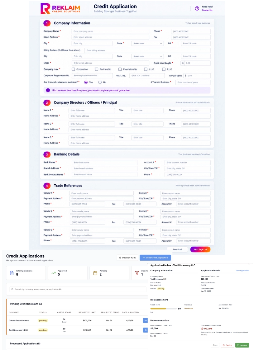 credit-application-dashboard-reklaim-credit-solutions