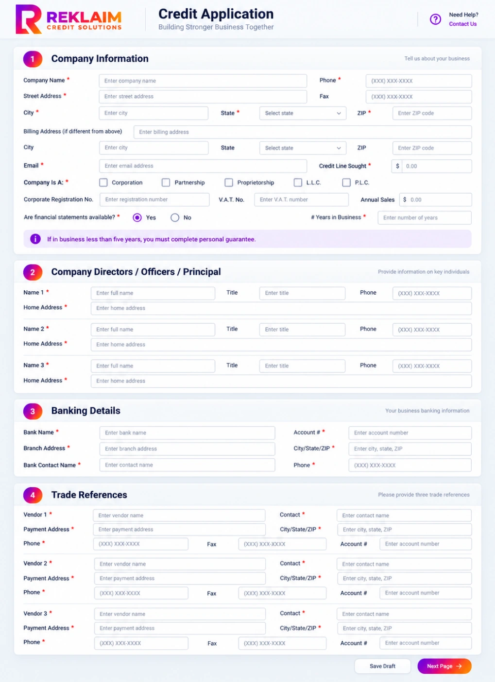 credit-application-dashboard-reklaim-credit-solutions-new